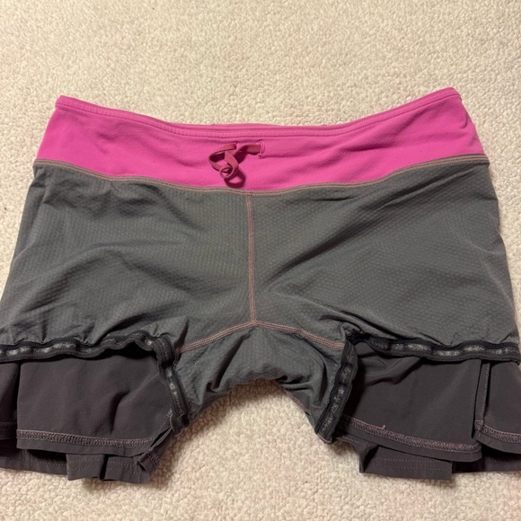 Lululemon Pace Rival Pleated Skirt Charcoal Gray Pink Golf Tennis Sports Skort - Picture 8 of 11